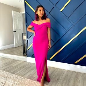 Theia Barbie off-shoulder gown